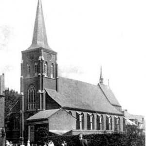 Zicht op de achterzijde van de Missiekapel voor de uitbreiding van de RK. St. Nicolaaskerk in 1847